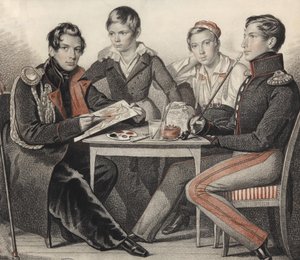 Portrett av brødrene Konovnitsyn, 1825. av Carl von Hampeln