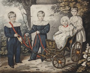 Portrett av Talyzin-barna, tidlig på 1830-tallet. av Carl von Hampeln