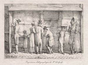 Delpech Lithographic Print Shop, ca. 1818. av Carle Vernet