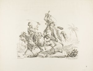 Hussard dreper en Mameluk med en sabel av Carle Vernet
