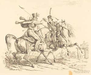 Hussard slår en kosakk av Carle Vernet
