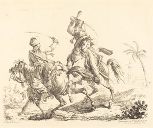 Hussard slår en Mameluck av Carle Vernet
