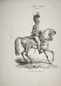 Royal Guard, Norman Mounted Dragoon and Horse, nr. 5, First Limoges Horse av Carle Vernet