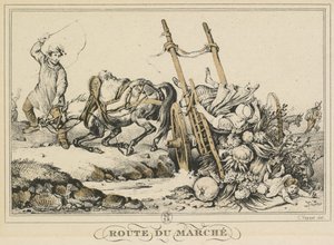 Scener av dagliglivet, veier og stier: Veien til markedet av Carle Vernet