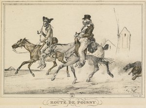 Scener av dagliglivet, veier og stier: Road to Poissy av Carle Vernet
