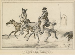 Scener av dagliglivet, veier og stier: Road to Poissy..., 1816. av Carle Vernet