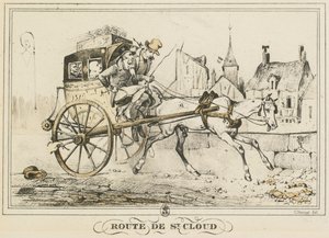Scener av dagliglivet, veier og stier: Veien til Saint-Cloud av Carle Vernet