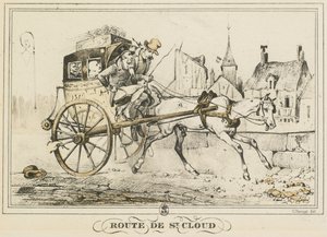 Scener av dagliglivet, veier og stier: Road to Saint-Cloud..., 1816. av Carle Vernet