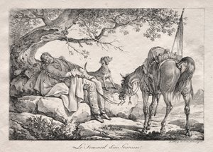 Den sovende soldat. av Carle Vernet