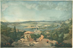 Utsikt over Paris fra terrassen til Pavillon de Brimborion av Carle Vernet