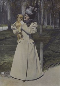 Kvinne i en park i Paris (fargebilde) av Carle de Mazibourg