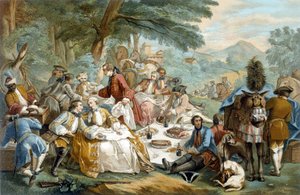 Jaktlunsj - etter Carle Van Loo av Carle van (after) Loo