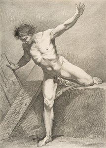 An Académie: Striding Man Leaning on a Plank, 1742-43.