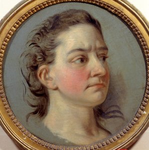Portrett av Mademoiselle Clairon Josephe Leris de La Ttude dit Mademoiselle Clairon (1723 -1803) tolk av Voltaire. Maleri av Carle Van Loo (1705-1765) av Carle van Loo
