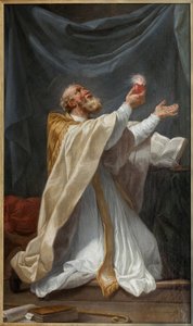 Saint Augustine i ekstase med hjertet tennes. Maleri av Charles Andre Van Loo, dit Carle Vanloo (1705-1765), olje på lerret, ca 1750, fransk kunst. Museum of Fine Arts i Angers. av Carle van Loo