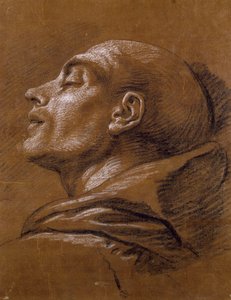 Studie, av Carle van Loo (1705-1765), sangvinsk tegning av Carle van Loo