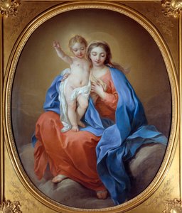 Jomfruen og Jesusbarnet. Olje på lerret. Maleri av Carle Van Loo (1705 - 1765) av Carle van Loo