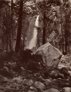 Nedre Yosemite Fall, 1600 fot, ca. 1872, trykt ca. 1876.
