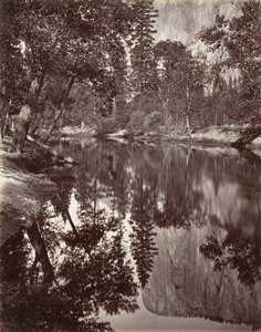 Speilutsikt over El Capitan, Yosemite, ca. 1872, trykt ca. 1876.