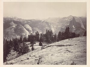 The Domes, fra Sentinel Domes, Yosemite, ca. 1865-1866. av Carleton E. Watkins