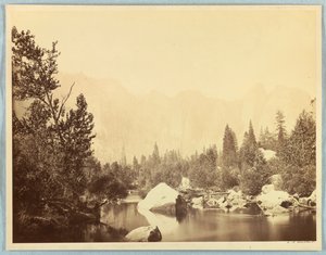 Utsikt over Merced River, Yosemite av Carleton E. Watkins