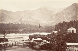 Cascades, Oregon, 1867, trykt ca. 1876. av Carleton Emmons Watkins