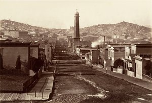First Street, San Francisco, 1864, trykt ca. 1876. av Carleton Emmons Watkins