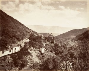 Hot Sulphur Springs, Santa Barbara, 1876, trykt ca. 1876. av Carleton Emmons Watkins