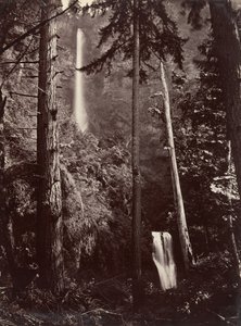 Multnomah Falls, Oregon, 1867, trykt senere. av Carleton Emmons Watkins
