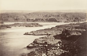 Passage of the Dalles, Oregon, 1867, trykt ca. 1876. av Carleton Emmons Watkins