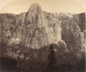 Vakt. Sett forfra: 3270 fot., 1861. av Carleton Emmons Watkins