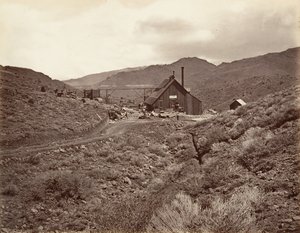Sutro Tunnel Shaft nr. 3, 1875, trykt ca. 1876. av Carleton Emmons Watkins