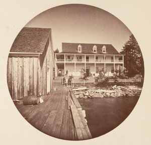 Warm Springs Hotel Lake Tahoe, ca. 1878. av Carleton Emmons Watkins