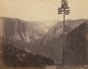 Yosemite Valley fra den beste generelle utsikten av Carleton Watkins