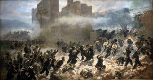 The Brêche of Porta Pia - Roma, 20/09/1870. Maleri av C. Ademollo.