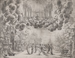 Scenedesign med allegoriske figurer, fra 