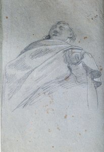 Byste av mannsdrapering Tegning i blekk og vask av Carlo Bononi (1569-1632) Paris fra 1600-tallet. Museet Louvre