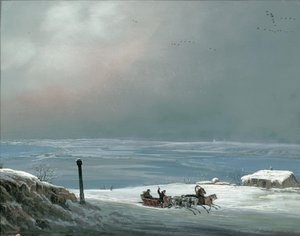 Odessa-omgivelser om vinteren, 1841. av Carlo Bossoli