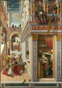 Bebudelsen med St. Emidius. 1486 av Carlo Crivelli