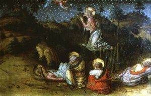 The Agony in the Garden, venstrehåndspredellpanel fra San Silvestro polyptyken av Carlo Crivelli