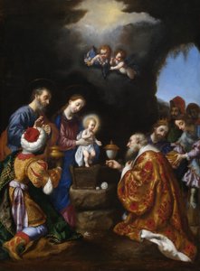 The Adoration of the Magi (olje på lerret) av Carlo Dolci