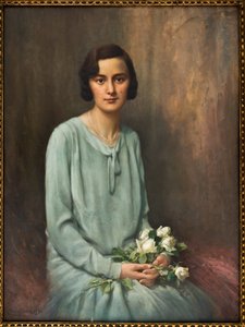 Portrett av Nina Galletto (olje på lerret) av Carlo Grossi