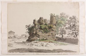 Den såkalte graven til Curiatii-brødrene i Albano, med Madonna-kirken, ca 177