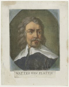 Portrett av kunstner Matthew von Platen Kunstenaars Zelfportret En in de Galleria degli Uffizi te Florence (serietittel) Selvportrettene til Real Galleria di Firenze (serietittel) av Carlo Lasinio