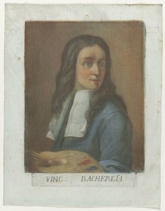 Portrett av maleren Vincenzo Bachereli Kunstenaarszelfportretten i de Uffizi Gallery te Florence (serietittel) Selvportrettene til Real Galleria di Firenze (serietittel) av Carlo Lasinio