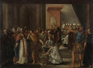 Keiser Konstantin brenner ariske bøker, 1640-tallet av Carlo Magnone