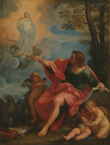 Evangelisten Johannes på Patmos av Carlo Maratta (circle of)