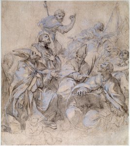 Skisse av en fresco for Santa Maria del Popolo-kirken i Roma. av Carlo Maratta