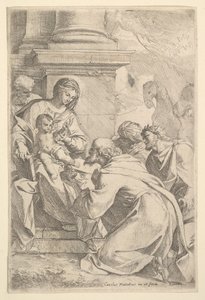 Tilbedelsen av magiene. av Carlo Maratta or Maratti