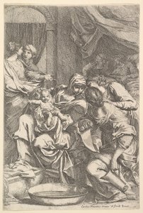 Jomfruens fødsel. av Carlo Maratta or Maratti